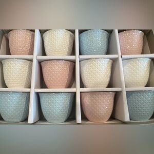 Dolce Pastel Ceramic Cups Set of 12 Easter or Shower Decor Gift Idea
